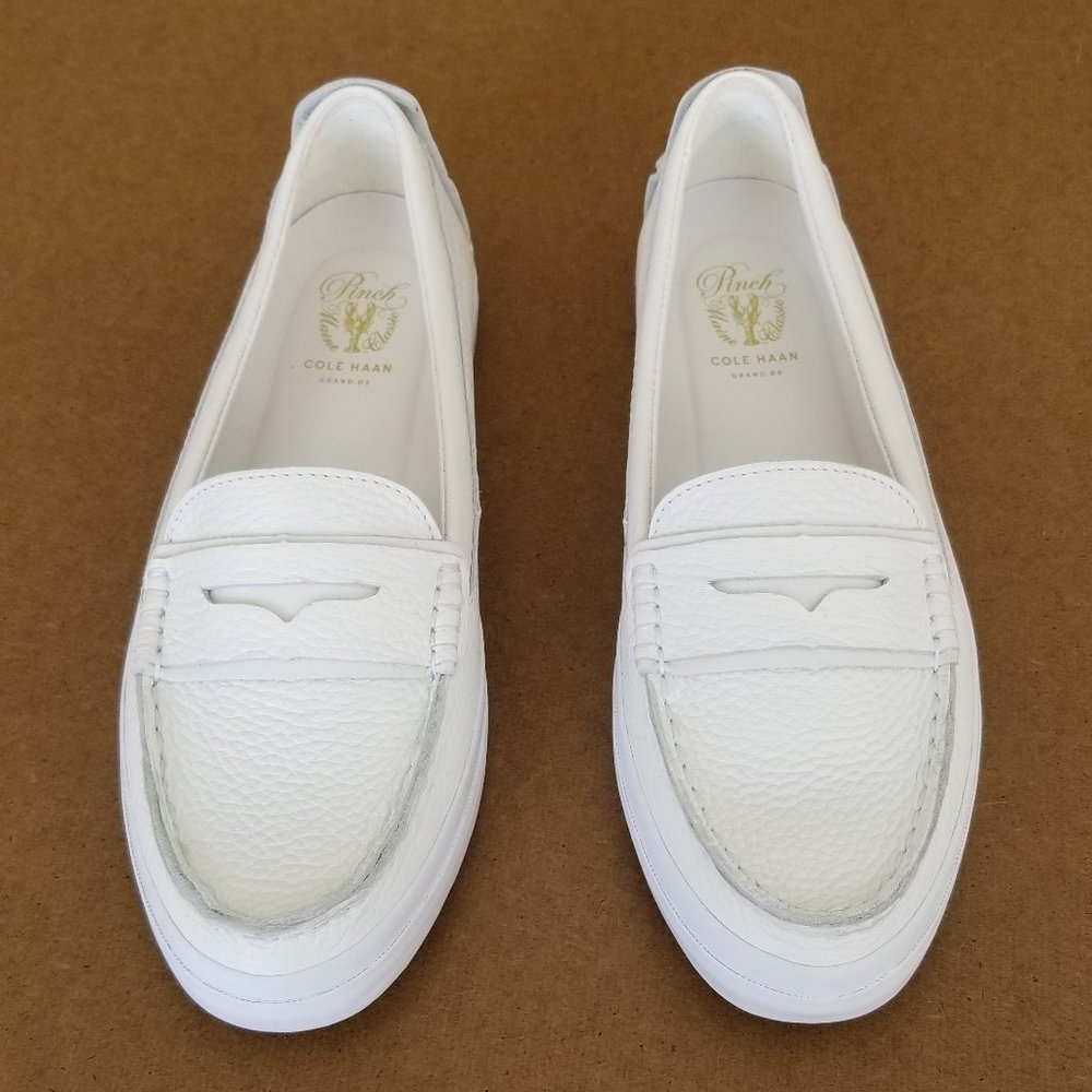 Cole Haan Pinch GrandOS bright white size 8M leather shoe loafer